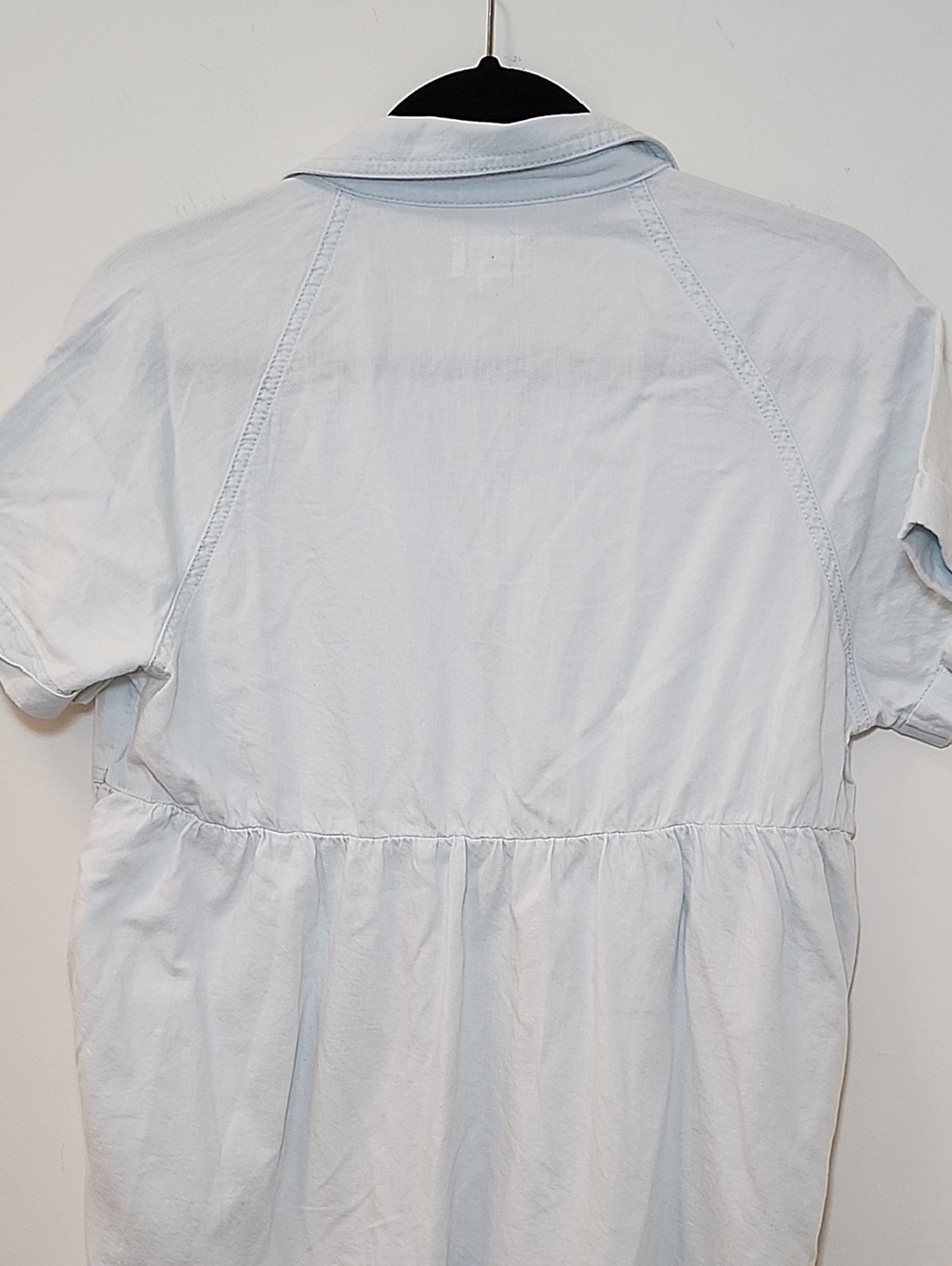 Pact Denim Chambray Shirt Dress 100% Organic Cotton Mini Button Down Size S - Picture 12 of 16